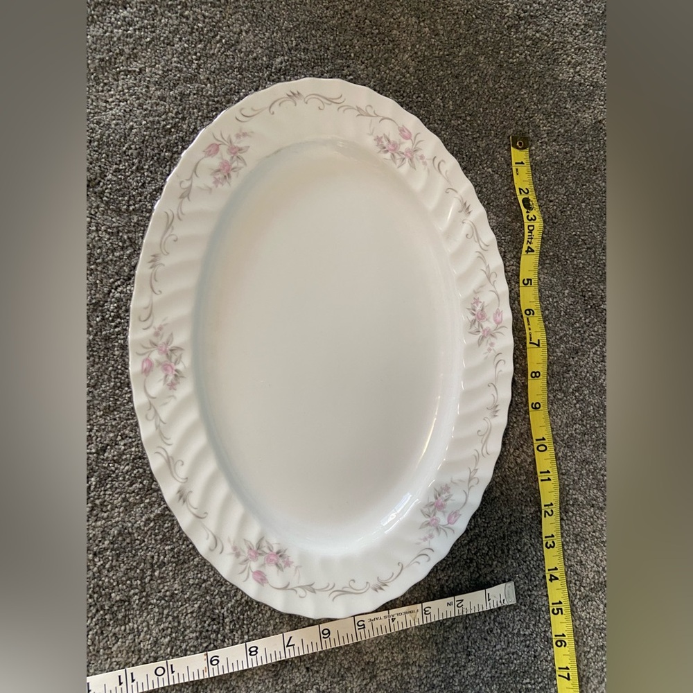 Charming Floral Oval Platter